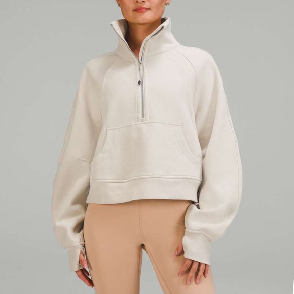 Lululemon Scuba Oversized Funnel Neck Half-Zip in Natural Ivory (XS/S) - Picture 3 of 15